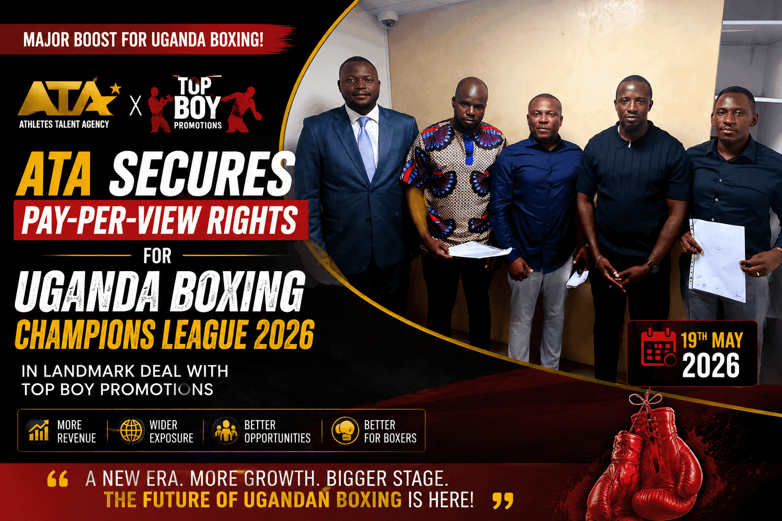 ATA Secures PPV Rights for Uganda Boxing Champions League 2026 in Landmark Deal with Top Boy Promotions