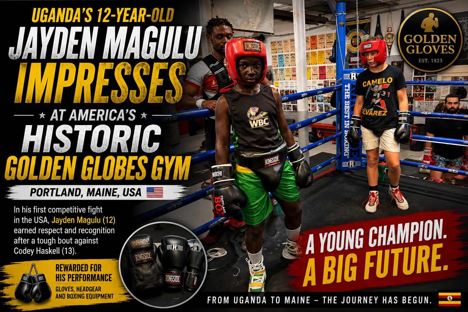Uganda's Jayden Magulu Impresses at America's Historic Golden Gloves Boxing Gym